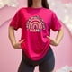 thumbnail image 3 of Playera Blusa De Mamá Estilo Arcoiris – Amor, Arcoíris y Corazones en Cada Suspiro Color Fucsia Talla Mediana Marca Emil SaEs, 3 of 4