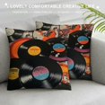 thumbnail image 3 of GOSMITH Record Square Cushion Covers Set of 2 Vintage Disc Print Reversible Throw Pillow Covers for Kids Decor CD Musical Pattern Pillow Covers Home Decor Guitar Instruments Popstar Party 18 x 18-Inch, 3 of 5