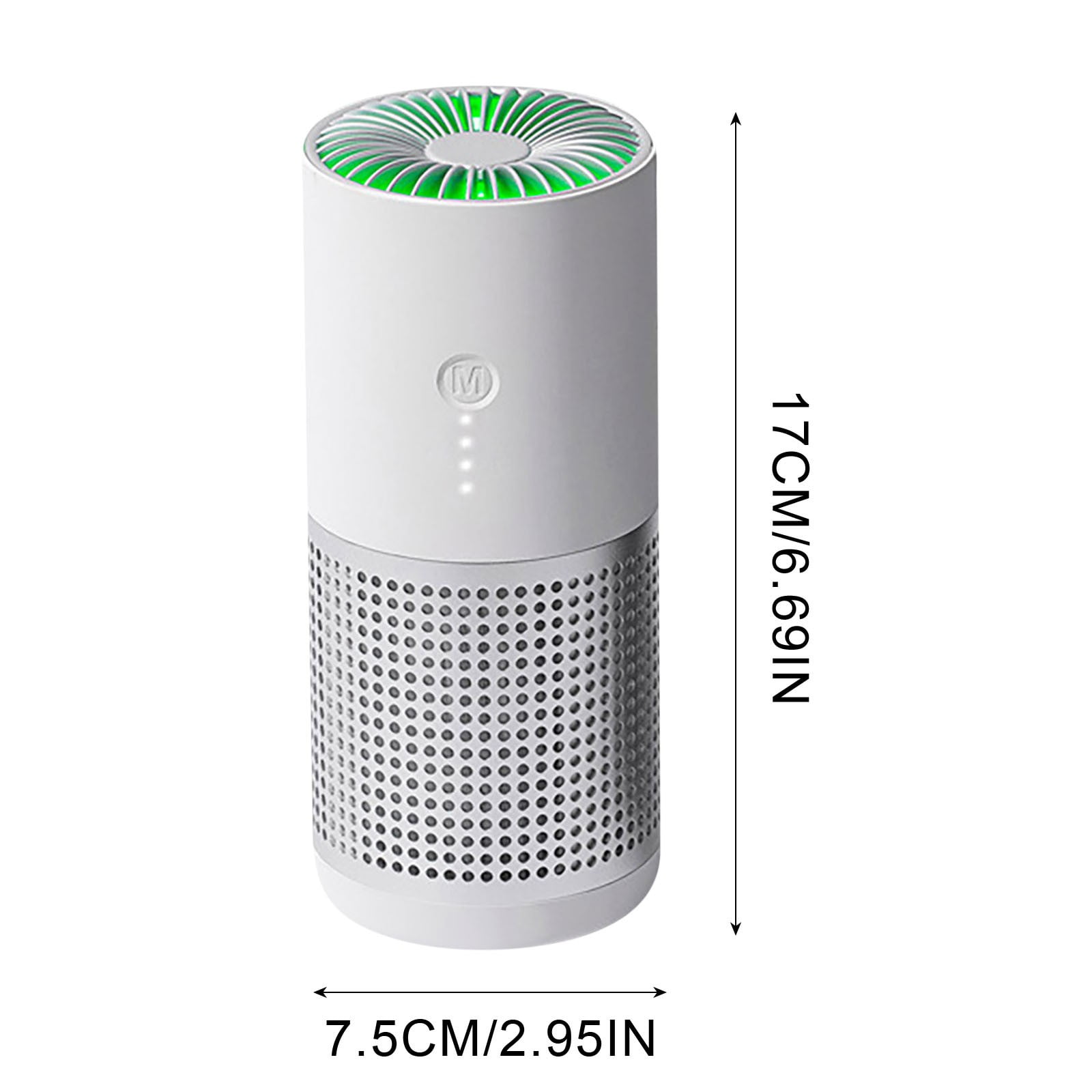Car Air Purifier with Negative Ion Technology, 3 Wind Speeds, Portable for Home, Office, and Vehicles, Reduces Odors and Pet Dander A