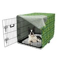 thumbnail image 5 of Lemons Dog Crate Cover, Fresh Summer Art Design Lime and Pepper Mint and Polka Dots Repetition, Easy to Use Pet Kennel Cover Small Dogs Puppies Kittens, 7 Sizes, Apple Green and Seafoam, by Ambesonne, 5 of 6