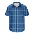 thumbnail image 4 of Pitauce Mens Hawaiian Shirt Short Sleeve Button Down Beach Shirts Big & Tall Plaid Lapel Shirts Casual Loose Work Shirts, 4 of 5