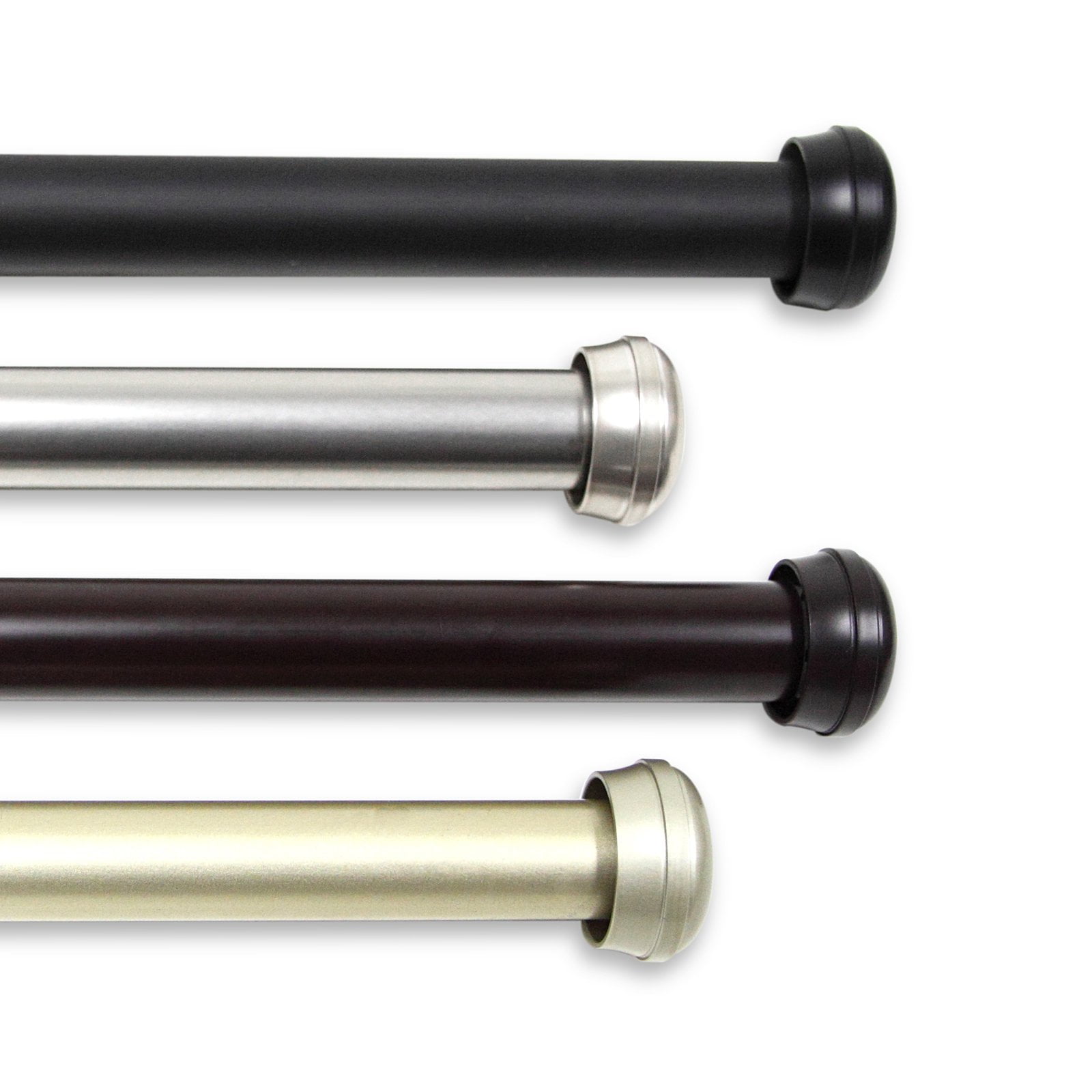 Rosen Curtain Rod-Color:Black,Size:48-84"