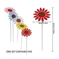 thumbnail image 2 of 5pcs Vintage Metal Sunflower Garden Stakes Yard Lawn Patio Ornament Flower Stick, 2 of 5