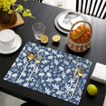 thumbnail image 3 of Colorful Garden Floral Table Mats, Set of 6 Heat Resistant Wrinkle Free Flax Placemats with Butterfly Peony Bee Pattern for Rustic Spring Summer Dining Decor, 3 of 5