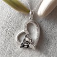 thumbnail image 5 of KIJ Engraved "I Love You Forever" Panda Heart Pendant Necklace, 925 Sterling Silver with Pave Simulated Diamonds Valentine's Day Gift for Women, 5 of 11
