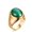 Gold, variant on Men's Titanium Steel Ring with Green Opal Stone Geometric Design Anniversary Celebration Gift Opening Ceremony Travel Ring Gold Tone