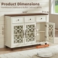 thumbnail image 2 of Joaxswe Kitchen Buffet Cabinet with Adjustable Shelf, 3-Doors & Drawers Wood Sideboard Storage Cabinet Coffee Bar for Living Room, White, 2 of 7