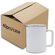 Aquaphile 40 pack 10OZ Sublimation Blanks Stainless Steel Coffee Mug with Handle