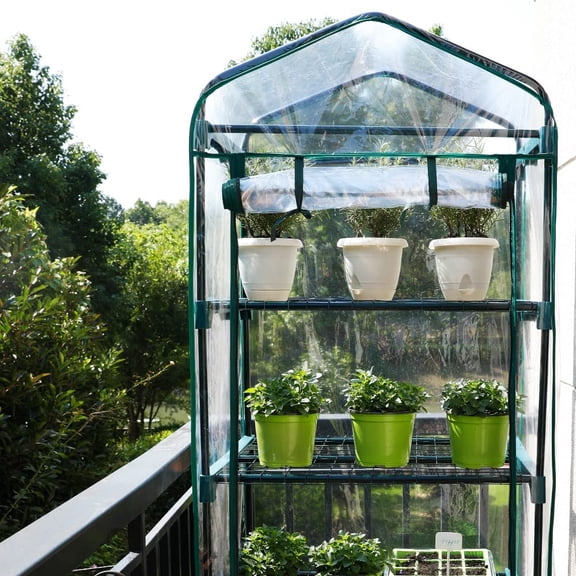 Portable Upgraded 5-Tier Mini Garden Greenhouse 76''x27''x19'', Heavy Duty Swivel Castors with Brakes PVC Cover | On Sale | Sturdy Indoor Outdoor Gardening Green House