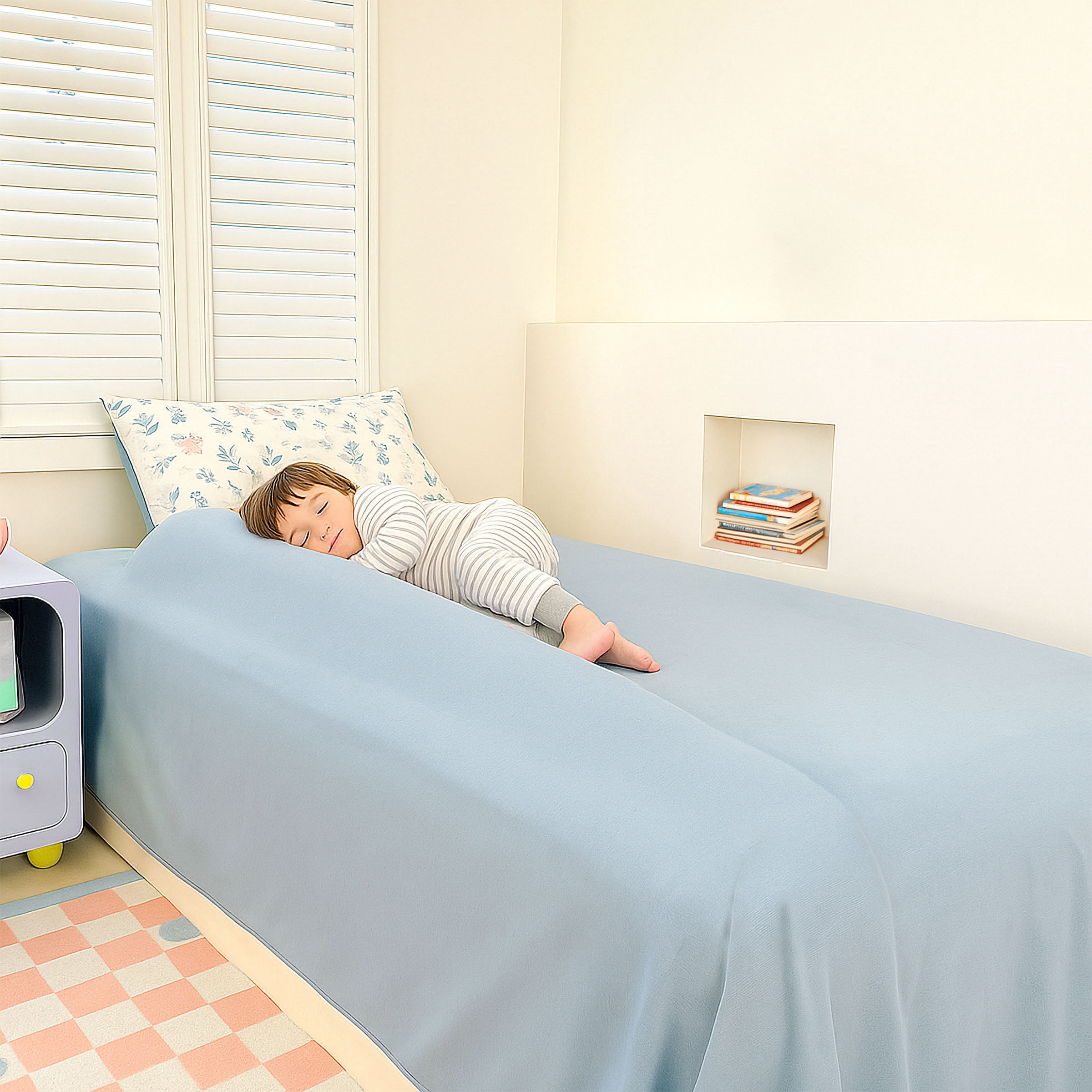 Bluestone Toddler Bed Bumper for Twin, Full, Queen, and King Beds (White)