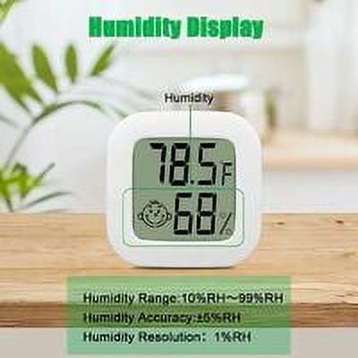 5pcs Mini Portable LCD Thermometer Hygrometer Indoor Temperature Humidity, High Accuracy -58℉-158℉ 10% 99% RH Digital Humidity Sensor for Living Room Baby Bedroom Warehouse Greenhouse Garden