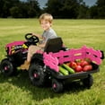thumbnail image 3 of Hikiddo 24 Volt Ride on Toys, Kids Electric Ride On Tractor with Trailer - Pink, 3 of 9