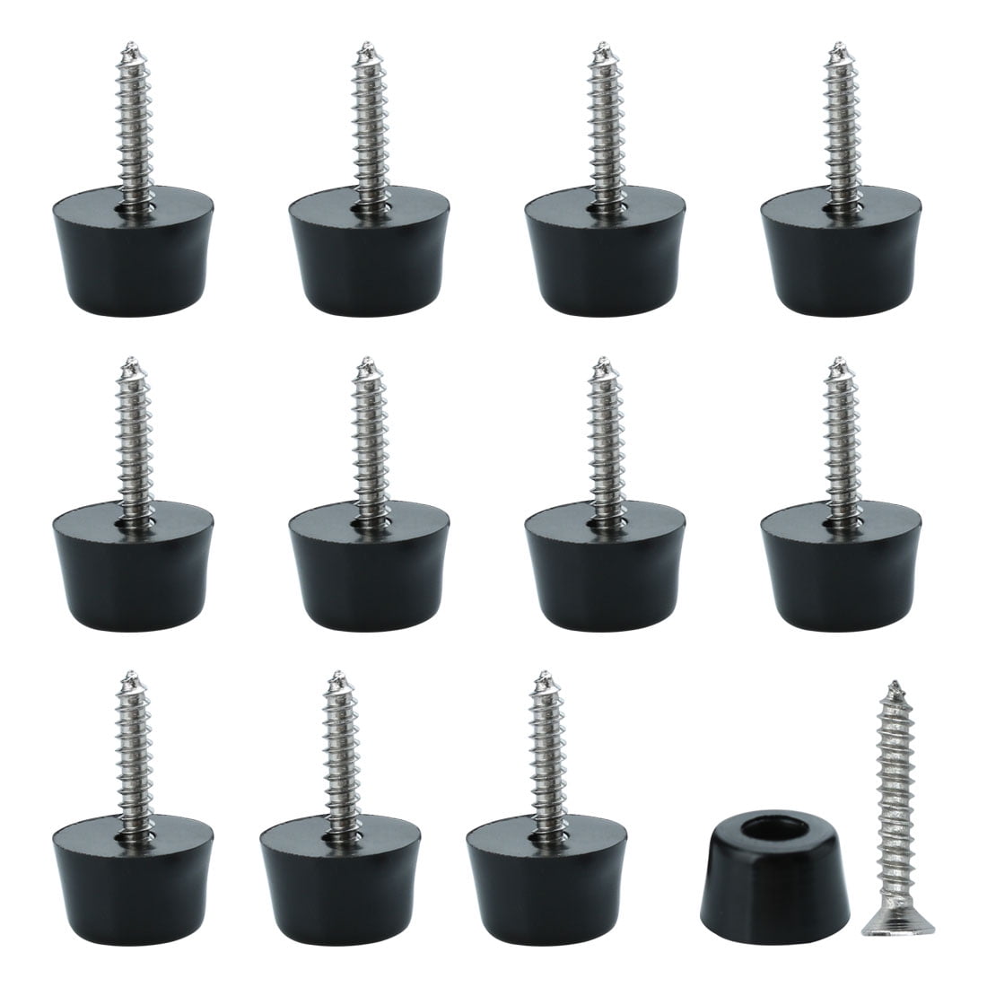 12pcs Rubber Feet Bumper Pad Feet w Metal Washer and Screws