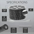thumbnail image 2 of 150 ft. Blue/Cool White LED Rope Light Spool Indoor-Outdoor Tube Light Kit, 120V, 1/2 Inch, 2-Wire, 2 of 6