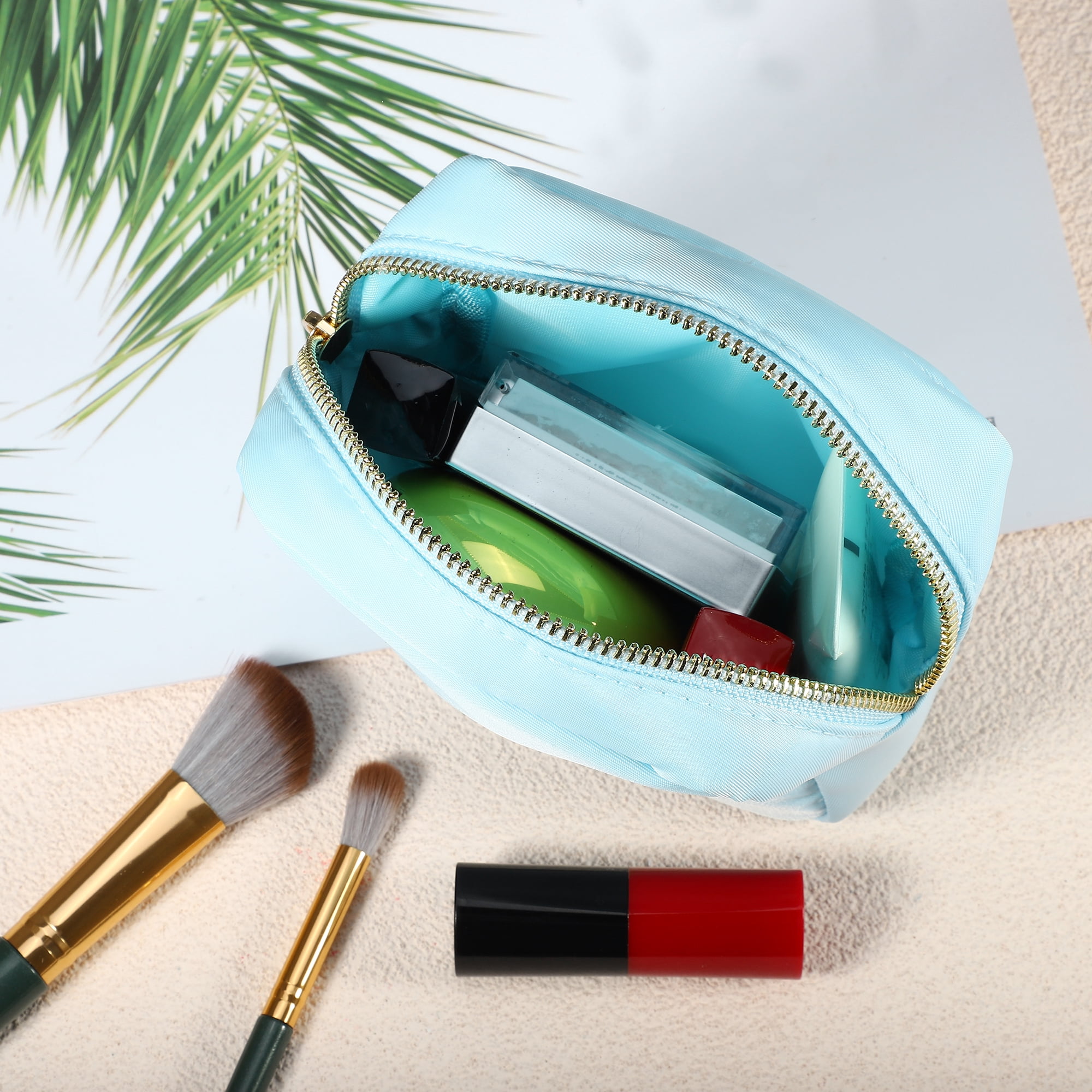 Unique Bargains 1 Pc Women Waterproof Makeup Bag for Business Travel Vacation Camping Blue