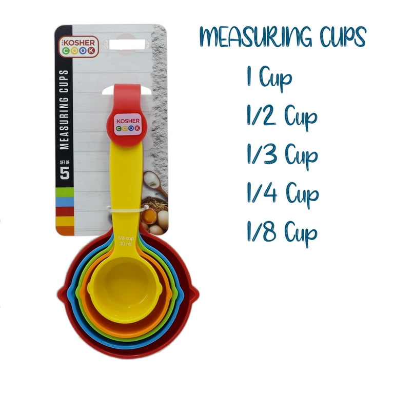 Dairy Blue Measuring Cups - 5 Piece Set for Precise Cooking and Baking - Stackable Nesting Design - Color Coded Kitchen Tools by The Kosher Cook