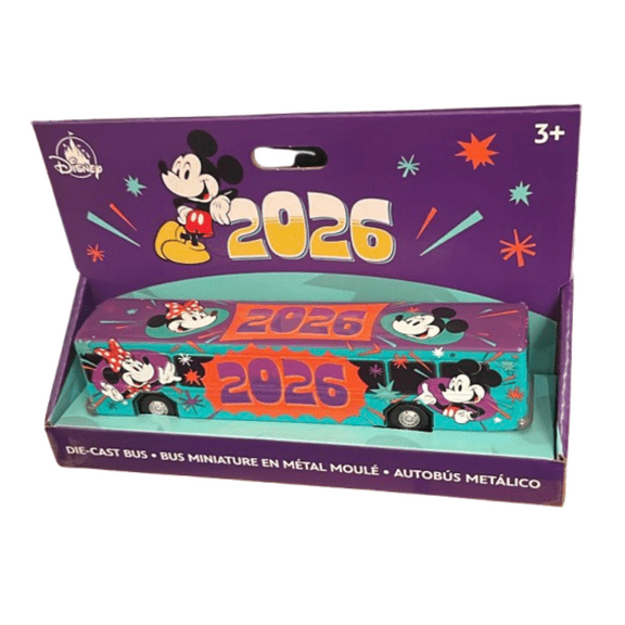 Disney Parks WDW 2026 Mickey & Minnie Mouse Die Cast Bus Miniature Toy New W Tag