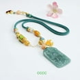 thumbnail image 2 of K-KED Natural Grade A Jade Jadeite Women Men Blue Water God of Wealth Pendant Gift, 2 of 4
