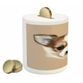 thumbnail image 2 of Animal Piggy Bank, Puppy Portrait Little Furry Friend Dog Pet Graphic Art, Ceramic Coin Bank Money Box for Cash Saving, 3.6" X 3.2", Pale Caramel Warm Taupe, by Ambesonne, 2 of 4