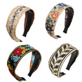 thumbnail image 1 of Diadema bohemia bordada a mano, diademas anchas florales bohemias, banda para el cabello de estilo étnico Vintage para mujeres y niñas, accesorios para el cabello, 1 of 5