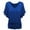 Blue, variant on Womens Tee Plus V Neck Sleeve Batwing Loose Fashion Size Fold Hem Ladies Clothing,White,S