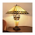 thumbnail image 6 of CHLOE Lighting GILES Tiffany-Style 3-Light Mission Double Lit Table Lamp 16" Shade, 6 of 7