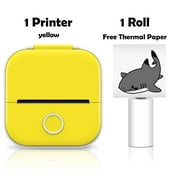 Phomemo T02 Bluetooth Mini Portable Sticker Photo Printer Wireless Inkless Thermal Pocket Printer for Study Notes Children DIY Yellow
