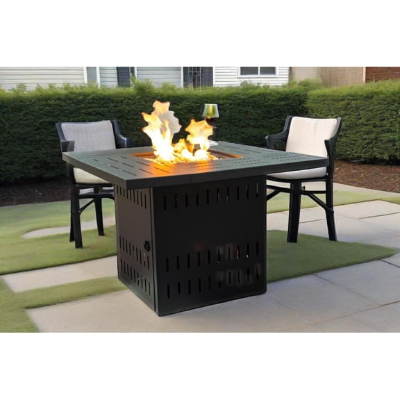34" 50K BTU Propane Fire Pit Table for Outdoor Patio Deck Garden Black