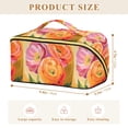 thumbnail image 4 of FORMRS Makeup Bag Travel Cosmetic Organizer for Women Fold Flat Zipper Pouch with Handle, Pink Abstract Floral, 4 of 8
