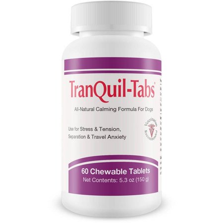 UPC: 0814087005427 | TranQuil-Tabs for Dogs – Contains Chamomile  L-Tryptophan  and Melatonin – Relieves Stress and Tension – Ease Travel and Separation Anxiety – 60 Tabs
