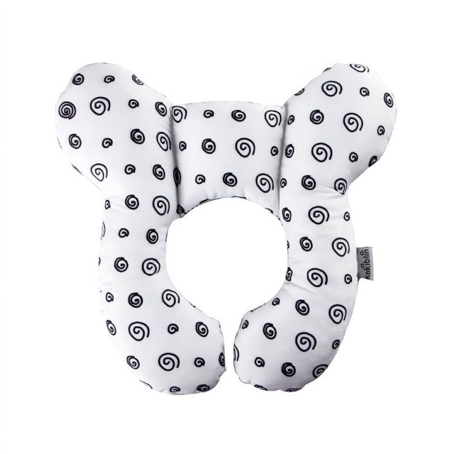 Almohada en forma de U con patrón de dibujos animados para niños, almohada para el cuello para cochecito de viaje, almohada con forma de cabeza de bebé