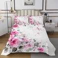 thumbnail image 1 of Erosebridal Pink Flower Coverlet Set Twin for Girls, Ink Painting Style Bedding Set, Microfiber 2pcs, 1 of 5