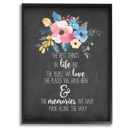 The Stupell Home Decor Collection The Best Things in Life Watercolor Floral Framed Giclee Texturized