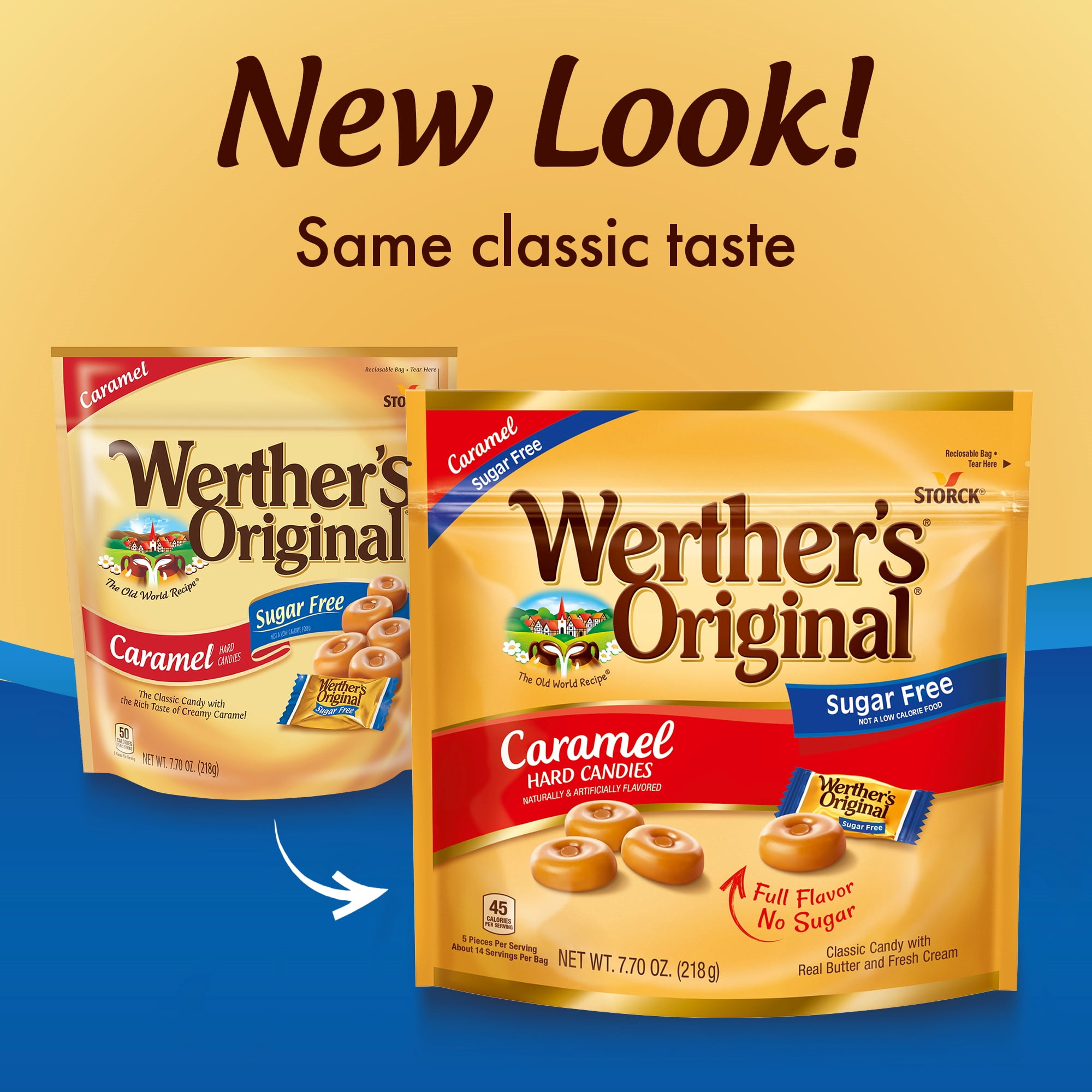 Werther's Original Hard Sugar Free Caramel Candy, 7.7 oz