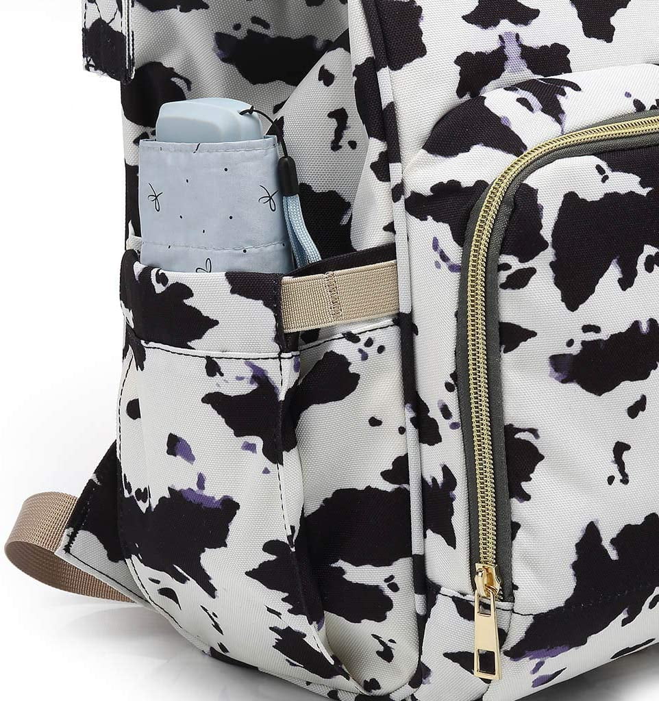 Cow Spots Print Diaper Bag Backpack Maternity Baby Changing Bag Large Capacity Backpacks