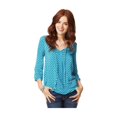 thumbnail image 1 of Aeropostale Blusa tipo túnica de pata de gallo abstracta para mujer, azul, pequeña Aeropostale Sayo, 1 of 1