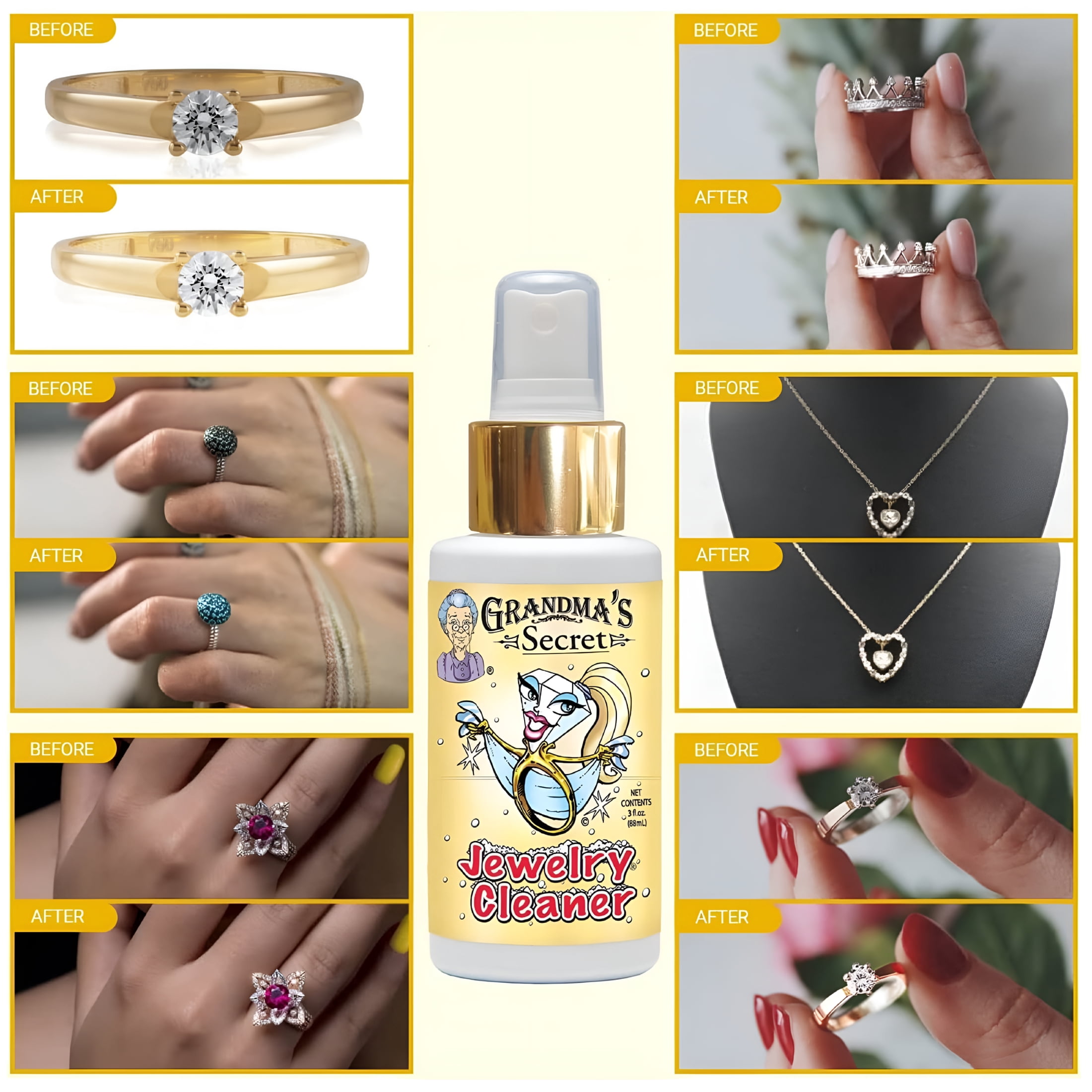 RAGUPEL 2026 New Jewelry Cleaner Spray Gold Silver Cleaning Solution Tarnish Remover Sterling Silver Cleaner Tarnish Remover 3Oz 3 Pack