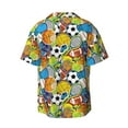 thumbnail image 2 of JUNZAN Mens Casual Button Down Shirts Short Sleeve Various Balls Print Shirt-Large, 2 of 7