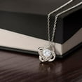 thumbnail image 5 of BrillanceAura Happy Anniversary Gift for Wife, Her from Husband, 14k White Gold Plated Love Knot Necklace, 5 of 9