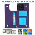 thumbnail image 6 of Dteck Flip Leather Wallet Case for iPhone 16 Pro Max 5G, Crossbody Wallet Phone Case with Credit Card Holder Strap Lanyard, Women Girl Purse Kickstand, Purple, 6 of 8