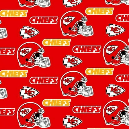 NFL Kansas City Chiefs 58" 100% Polyester Fleece Sports Logo Fabric By the Yard, Red