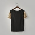 thumbnail image 6 of T Shirts for Women Color Block Tops V Neck Tunic Tops Summer Casual Loose Tee Short Sleeve Blouses, 6 of 9