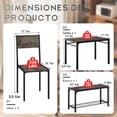thumbnail image 2 of Mesas de Comedor con 2 Taburetesy y 1 Banco para 4-5 Personas, Conjunto de Mesa para Comedor, Cocina, Cafe, Amplia Superficie de 110 * 70 * 75cm (Gris), 2 of 6