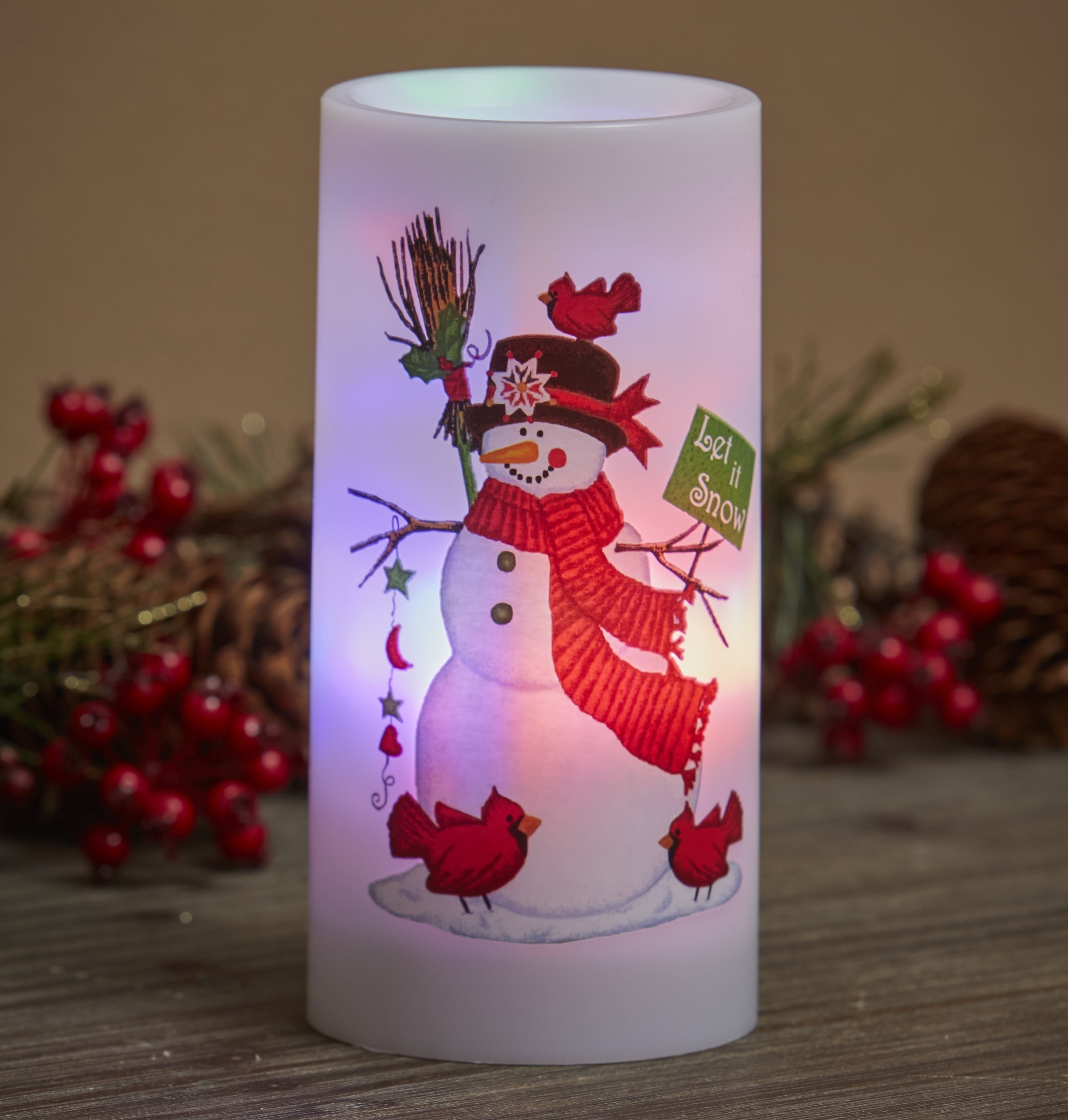 Christmas Tabletop Flameless Projector Lamp Candle Home Decor for the