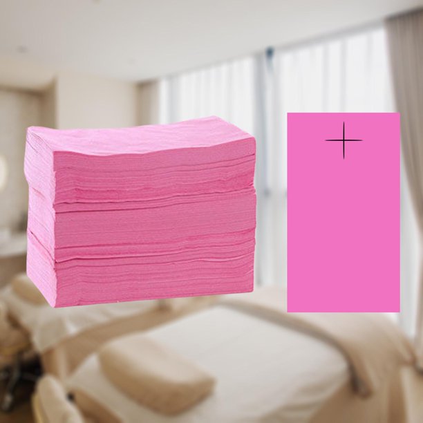 Sábana desechable, funda de ón suave y transpirable, funda de cama impermeable para mesa de para salón , SPA, Hotel de viaje , Rosa 50 piezas shamjiam Sábana
