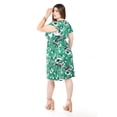 thumbnail image 3 of Vestido floreado cintura smock Roman Fashion /Tallas Extras, 8867X (Verde flores) verde 42, 3 of 5