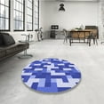 thumbnail image 4 of Ahgly Company Machine Washable Indoor Rectangle Transitional Jeans Blue Area Rugs, 5' x 7', 4 of 7