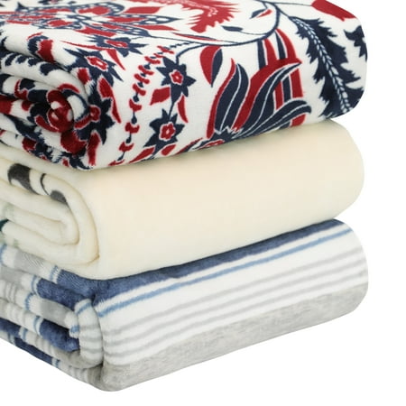 Better Homes & Gardens Oversized Velvet Plush Throw Blanket, 50" x 70", "Gather" Sentiment