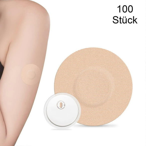 Pack of 100 Freestyle Libre 3 plasters, waterproof fixation sensors, fixation plasters, self-adhesive, skin-friendly