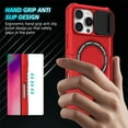 thumbnail image 3 of Case for iPhone 16 Pro Max 6.9" [Sliding Cover for Camera Protection] [Compatible with MagSafe] Shockproof Multifunctional Shell Case with Hidden Kickstand/Phone Ring Holder,Red,For iPhone 16 Pro Max, 3 of 10